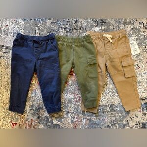 Kids' Casual Jogger Pants Trio - Navy, Olive, Khaki